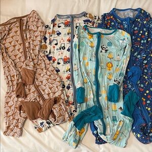 Little Sleepies Kids Pajama Sets - Brown, White, Blue, Teal